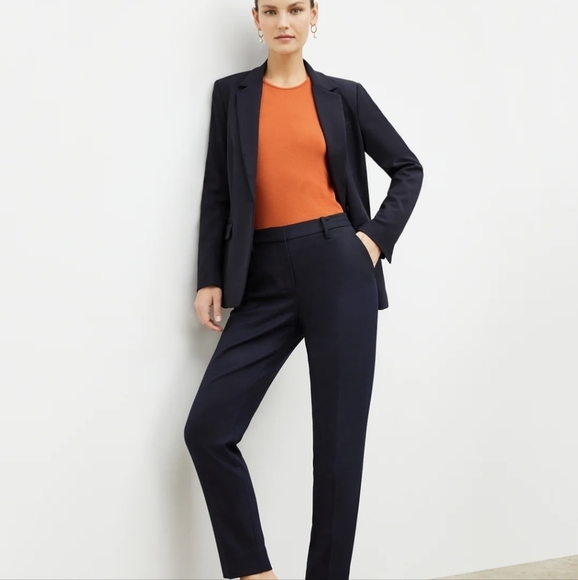 MM LEFLEUR Washable Wool Twill Dress Pants Navy Blue Trousers 14 - Picture 11 of 16